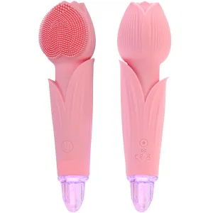 AUSINCERE Facial Cleansing Brush, Silicone Face Scrubber, Rechargeable and Waterproof Face Scrub Brush for Cleansing/Exfoliating/Vibration Massage(Pink)