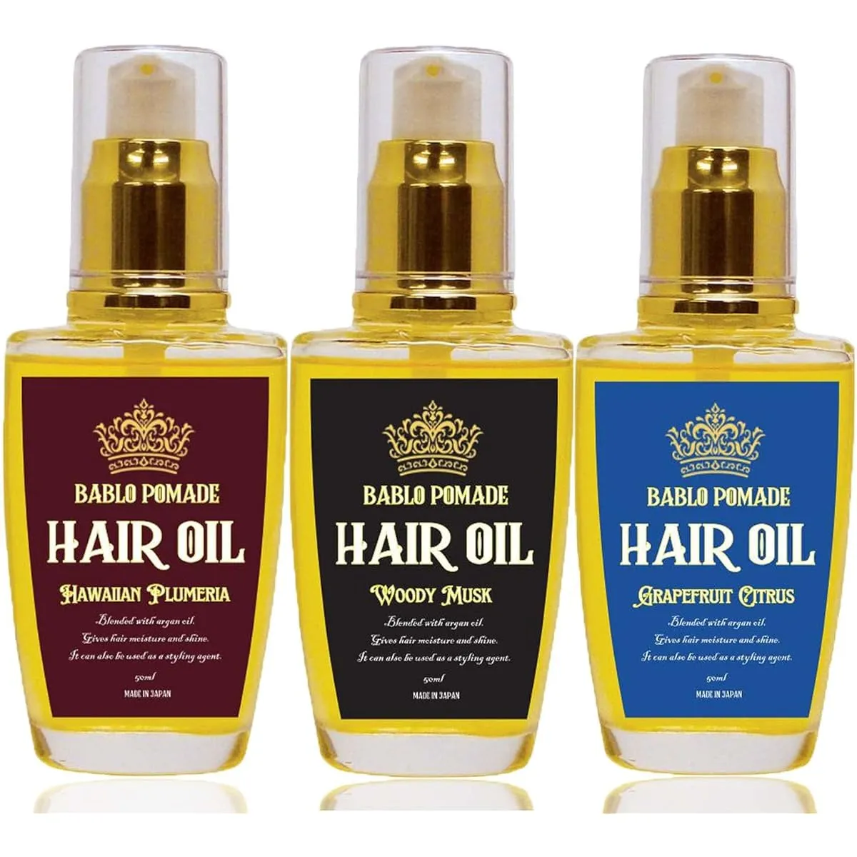 Babro Pomade Hair Oil Men's Non-Rinse Treatment Hair Balm Citrus & Musk & Plumeria