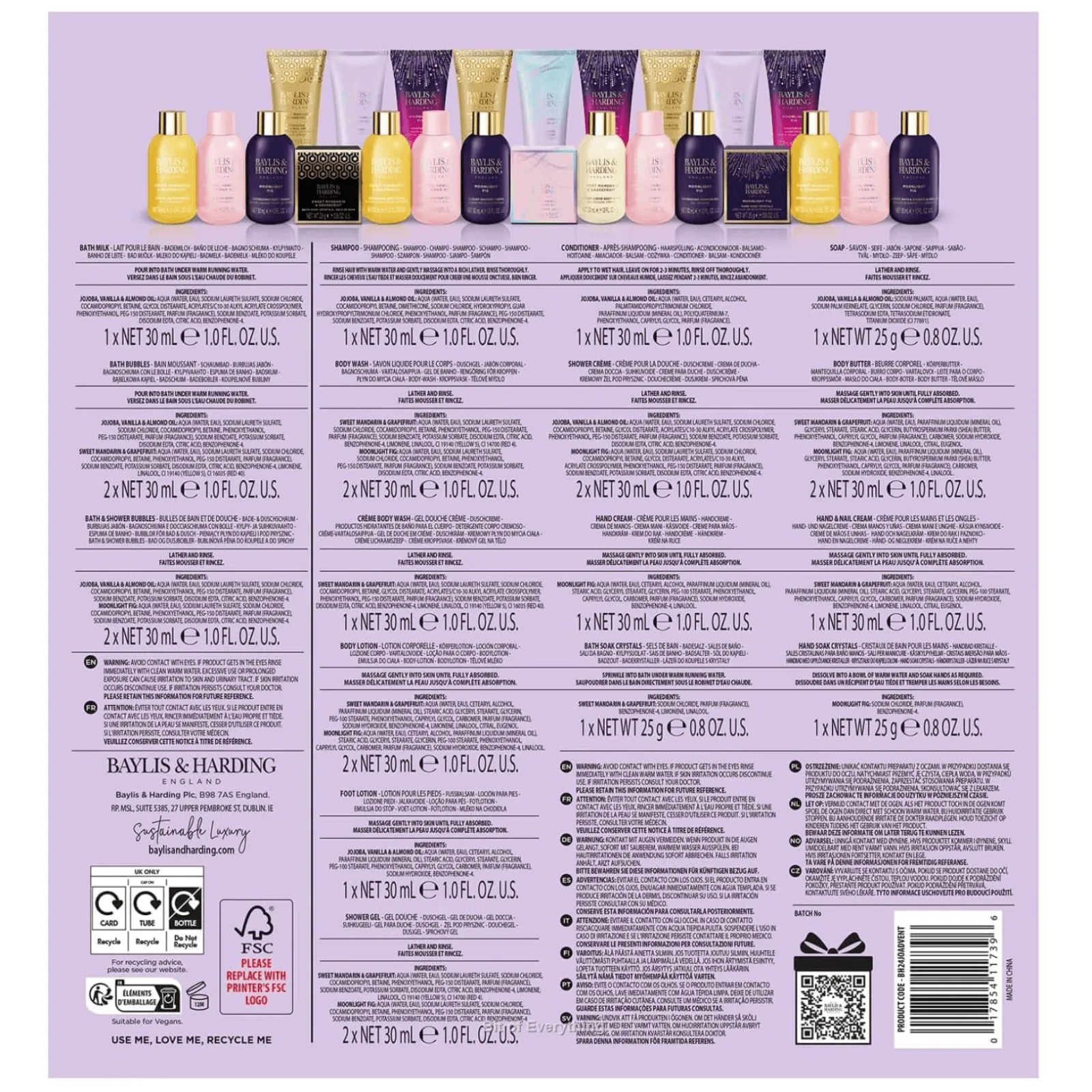 Baylis & Harding 24 Days Of Beauty Advent Calendar Luxury Bath Body Treats