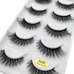 Beauty 5 pairs  Real Fake Mink Eyelashes 3D Natural