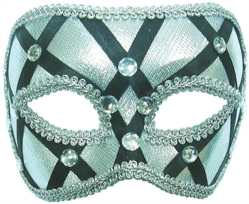 Black and Silver Diamond Eye Mask