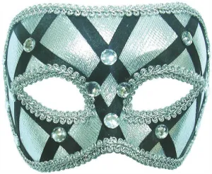 Black and Silver Diamond Eye Mask