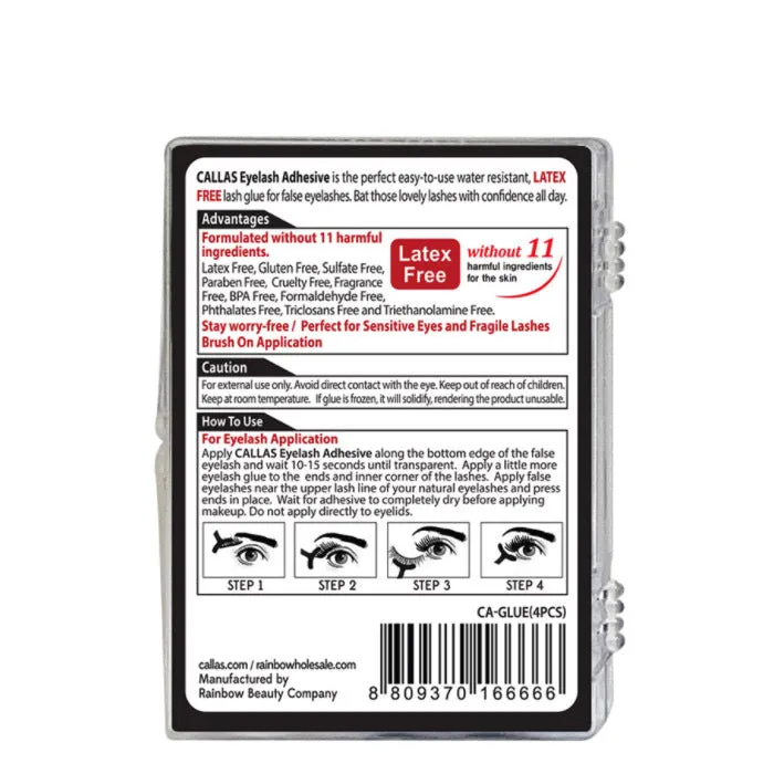 Black Eyelash Adhesive Glue 4PC Set (1 unit)