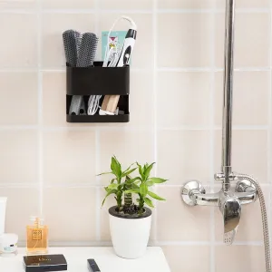 Black Metal Wall Mountable Hair Tool Accessories Organizer Rack, Blow Dryer & Curling Iron Holder