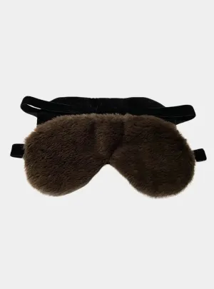 Brown Faux Fur Eye Mask by CosyPanda