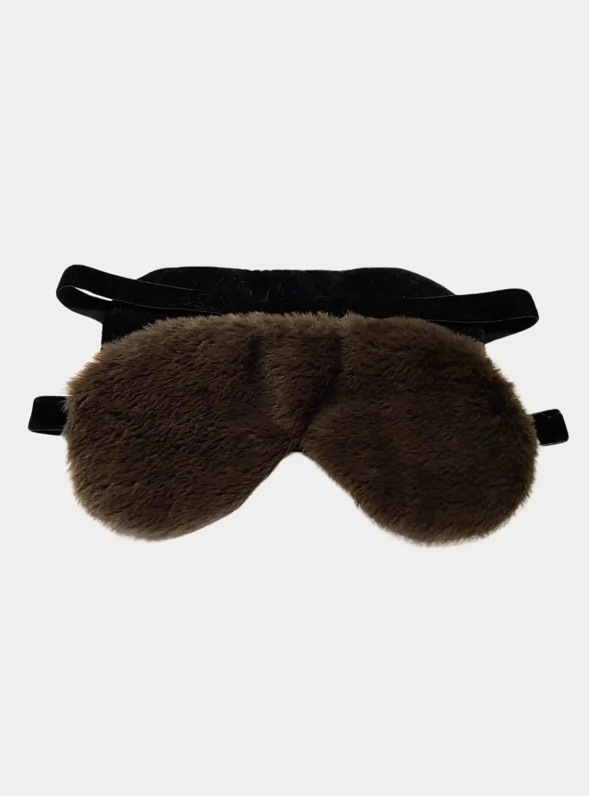 Brown Faux Fur Eye Mask by CosyPanda