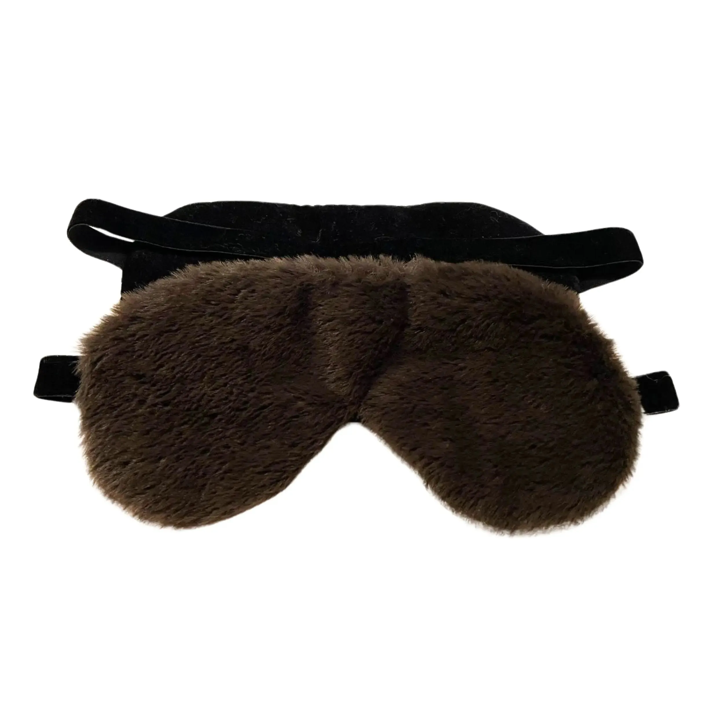 Brown Faux Fur Eye Mask by CosyPanda