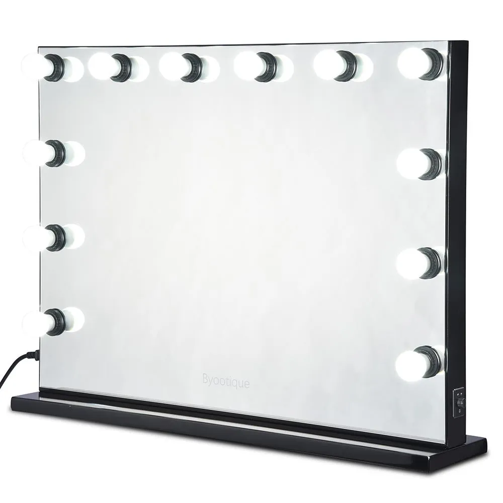 Byootique Urstudio 34X26" Black Hollywood Vanity Mirror Tabletop Wall Mount