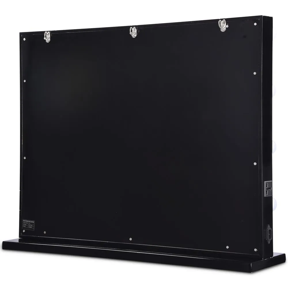 Byootique Urstudio 34X26" Black Hollywood Vanity Mirror Tabletop Wall Mount