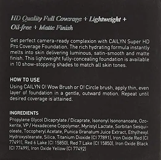CAILYN Super HD Pro Coverage Foundation, 01 - CASCADE