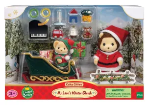 Calico Critters Mr. Lion's Winter Sleigh