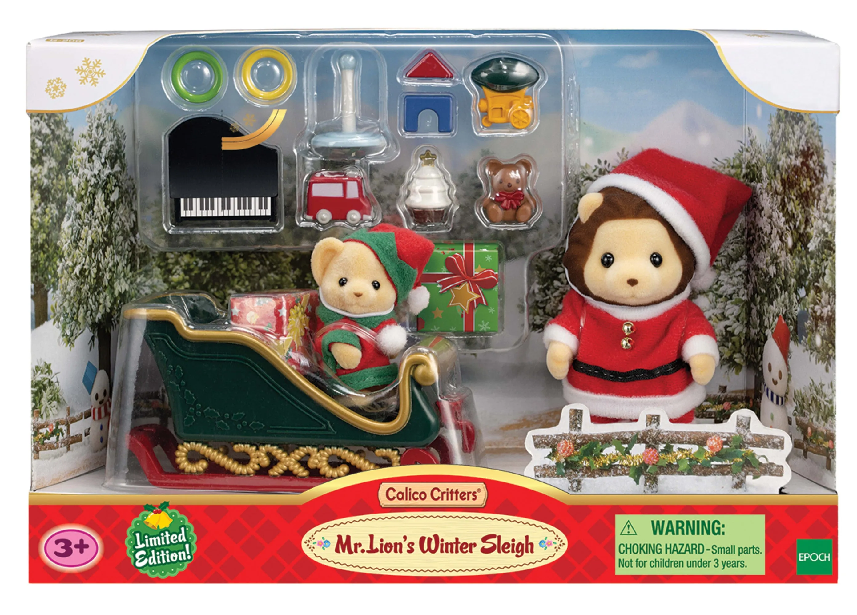 Calico Critters Mr. Lion's Winter Sleigh