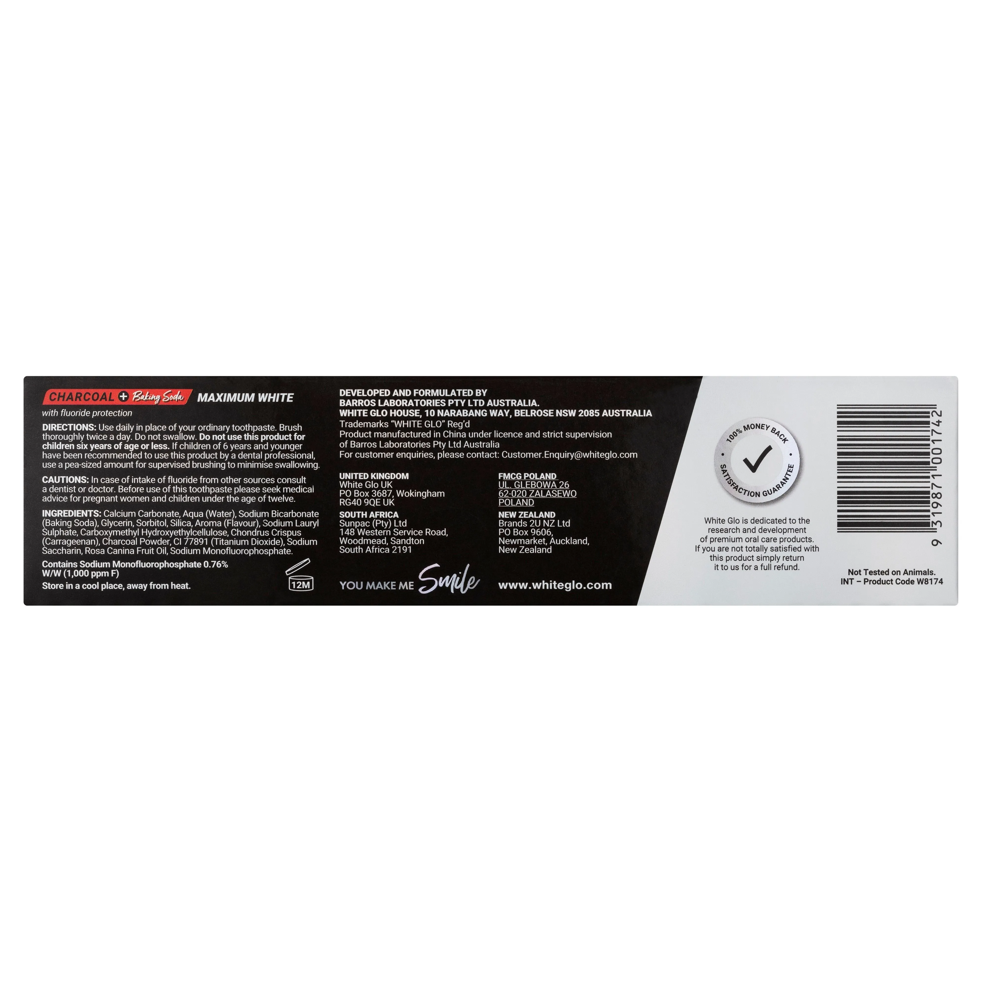 Charcoal   Baking Soda Maximum White Toothpaste 150g
