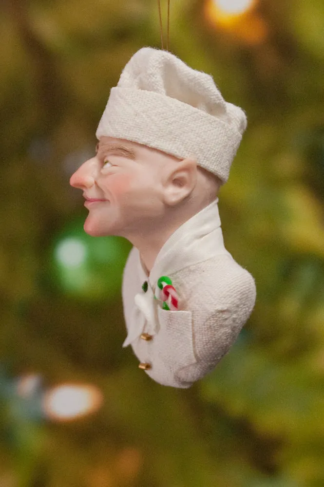 Chef Christmas ornament - Baker Elf - gingerbread man - candy canes - delightful gift for the chef