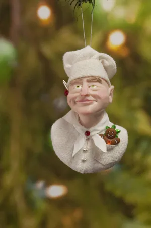 Chef Christmas ornament - Baker Elf - gingerbread man - candy canes - delightful gift for the chef