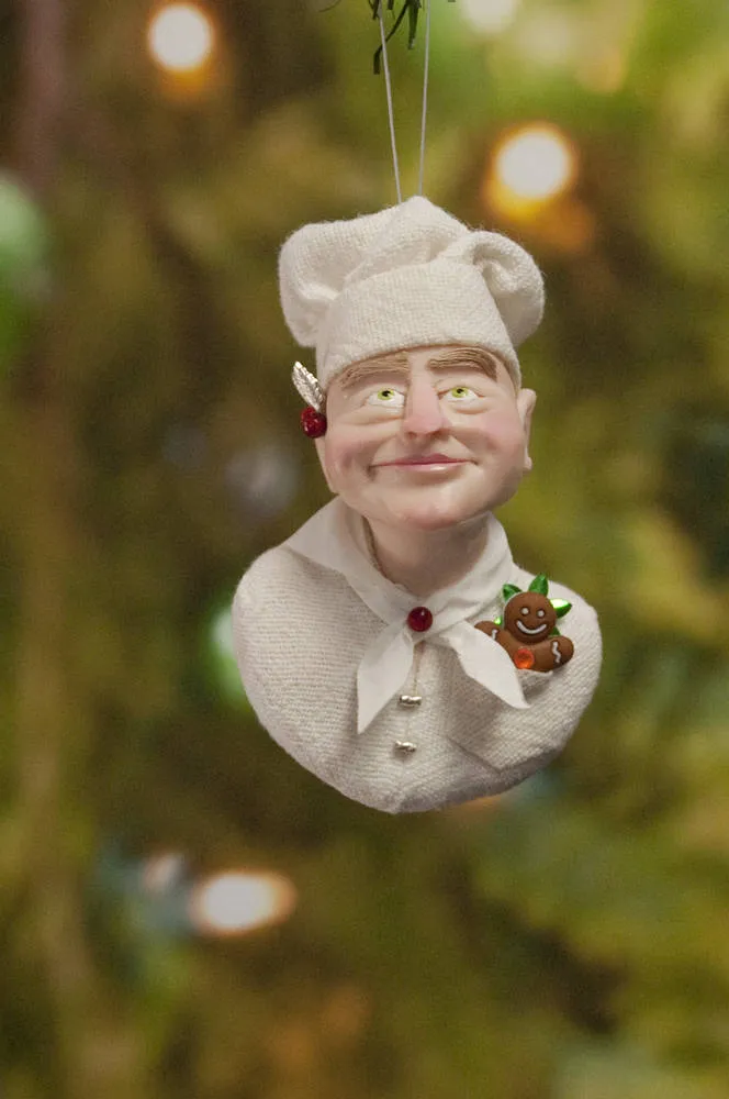 Chef Christmas ornament - Baker Elf - gingerbread man - candy canes - delightful gift for the chef