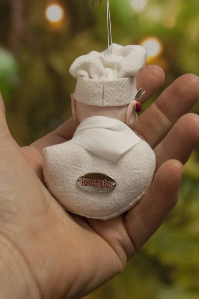 Chef Christmas ornament - Baker Elf - gingerbread man - candy canes - delightful gift for the chef