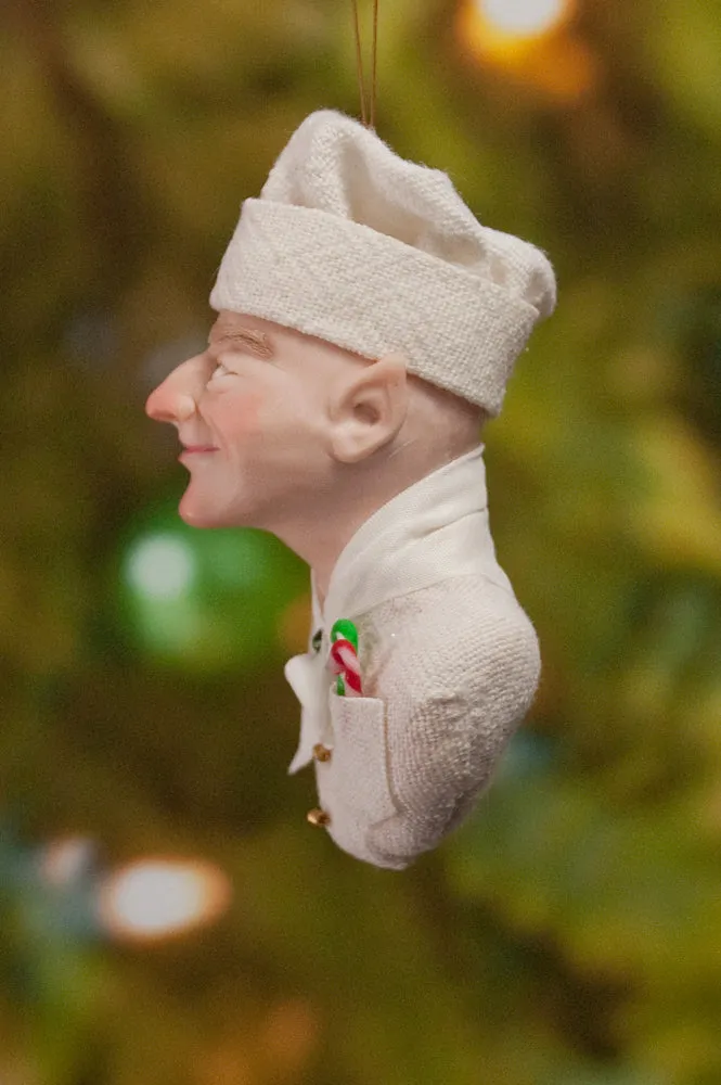 Chef Christmas ornament - Baker Elf - gingerbread man - candy canes - delightful gift for the chef
