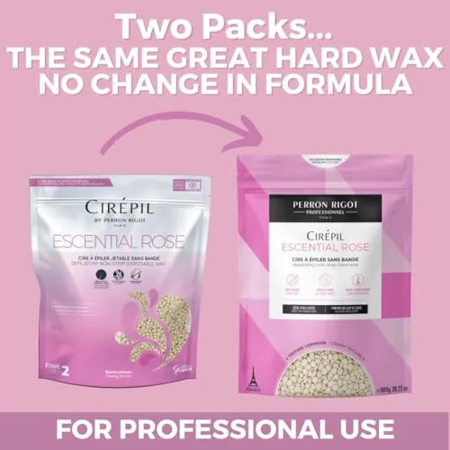 Cirepil - Escential Rose - 400g / 14.11 oz Wax Tin - Light Rose Scent - Creamy Texture - All-Purpose, Excellent for Short, Coarse or Shaved Hair - Easy Removal, No Strips Needed