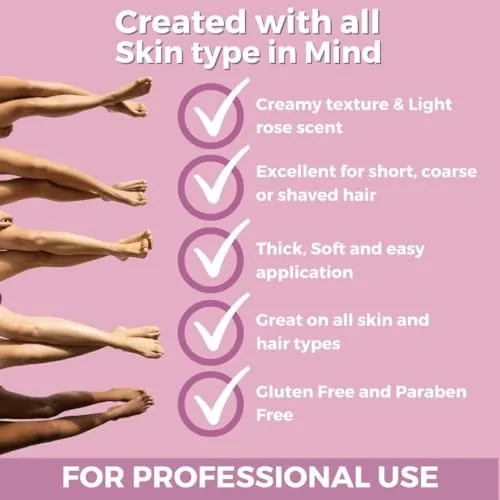Cirepil - Escential Rose - 400g / 14.11 oz Wax Tin - Light Rose Scent - Creamy Texture - All-Purpose, Excellent for Short, Coarse or Shaved Hair - Easy Removal, No Strips Needed