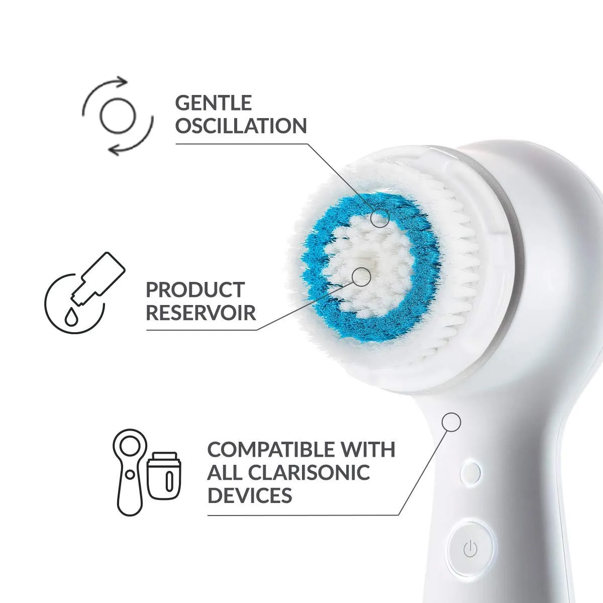 Clarsonic Deep Pore Facial Cleansing Brush Head Replacement | Compatible with Clarisonic Mia 1, Mia 2, Mia Fit, Alpha Fit, Smart Profile Uplift, 4 Count