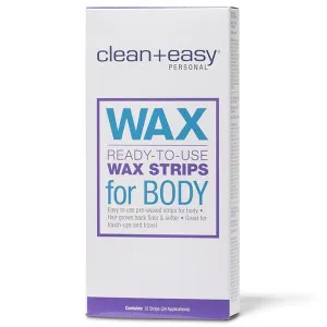 Clean   Easy Ready-to-Use Wax Strips for Body 12ct.