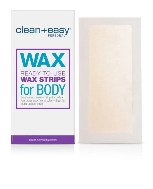 Clean   Easy Ready-to-Use Wax Strips for Body 12ct.