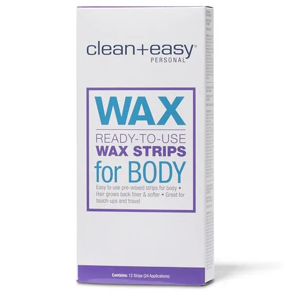 Clean   Easy Ready-to-Use Wax Strips for Body 12ct.