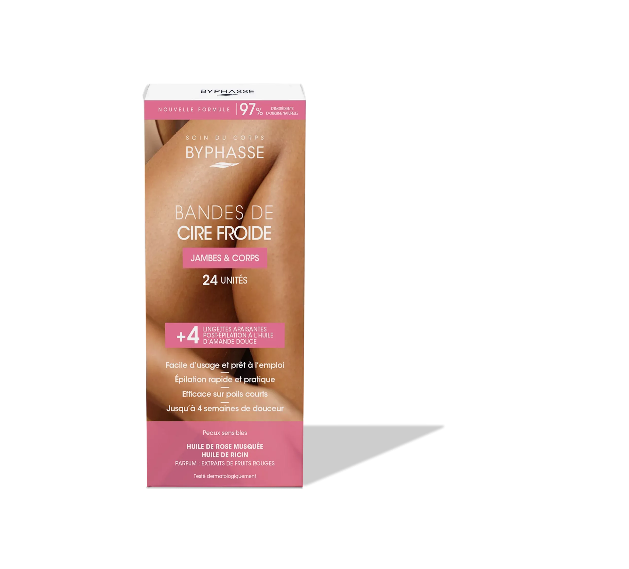 Cold Wax Strips Bikini & Underarms, For Sensitive Skin (24 Strips   4 Wipes)