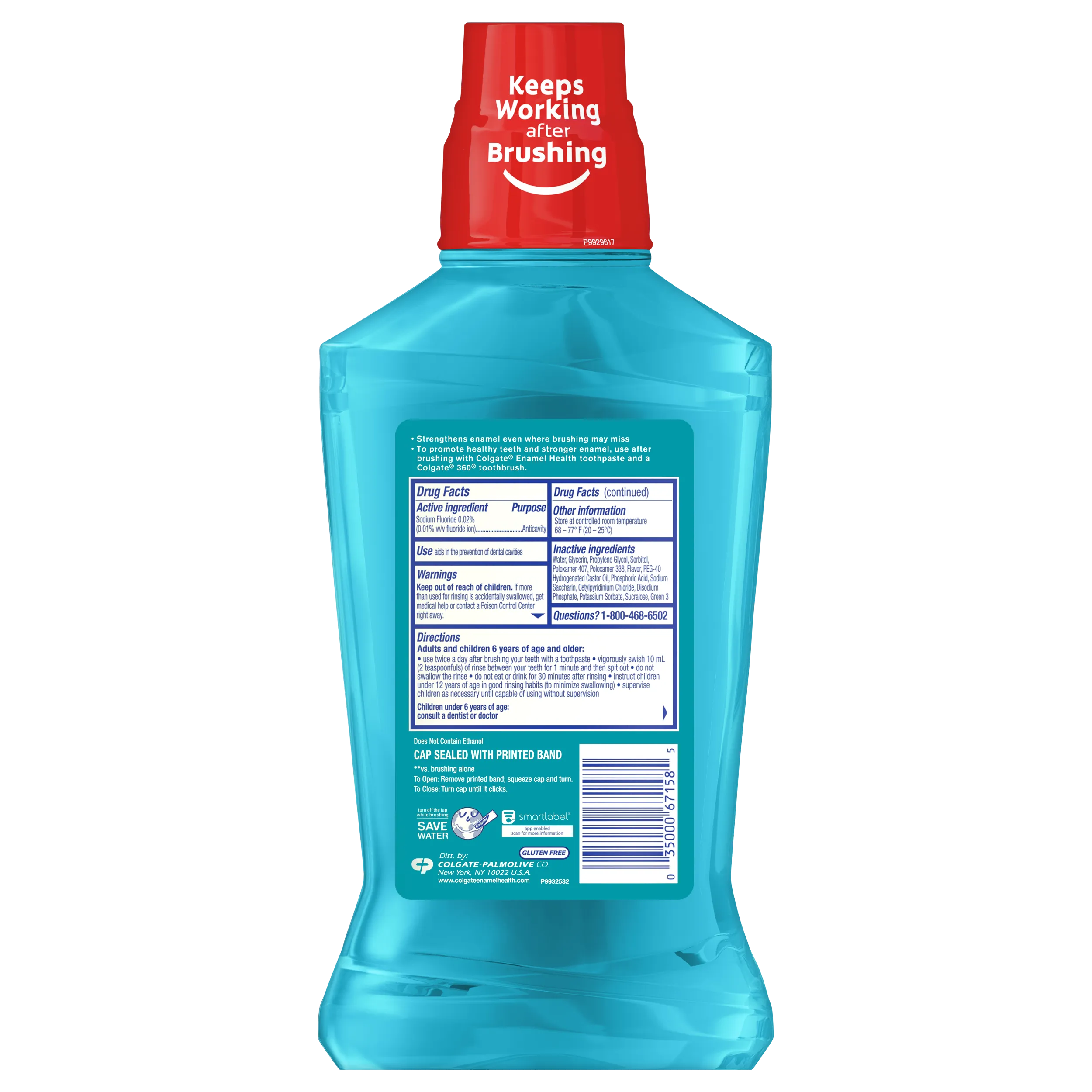 Colgate Enamel Health Sparkling Fresh Mint Mouthwash-500 Milileter-6/Case