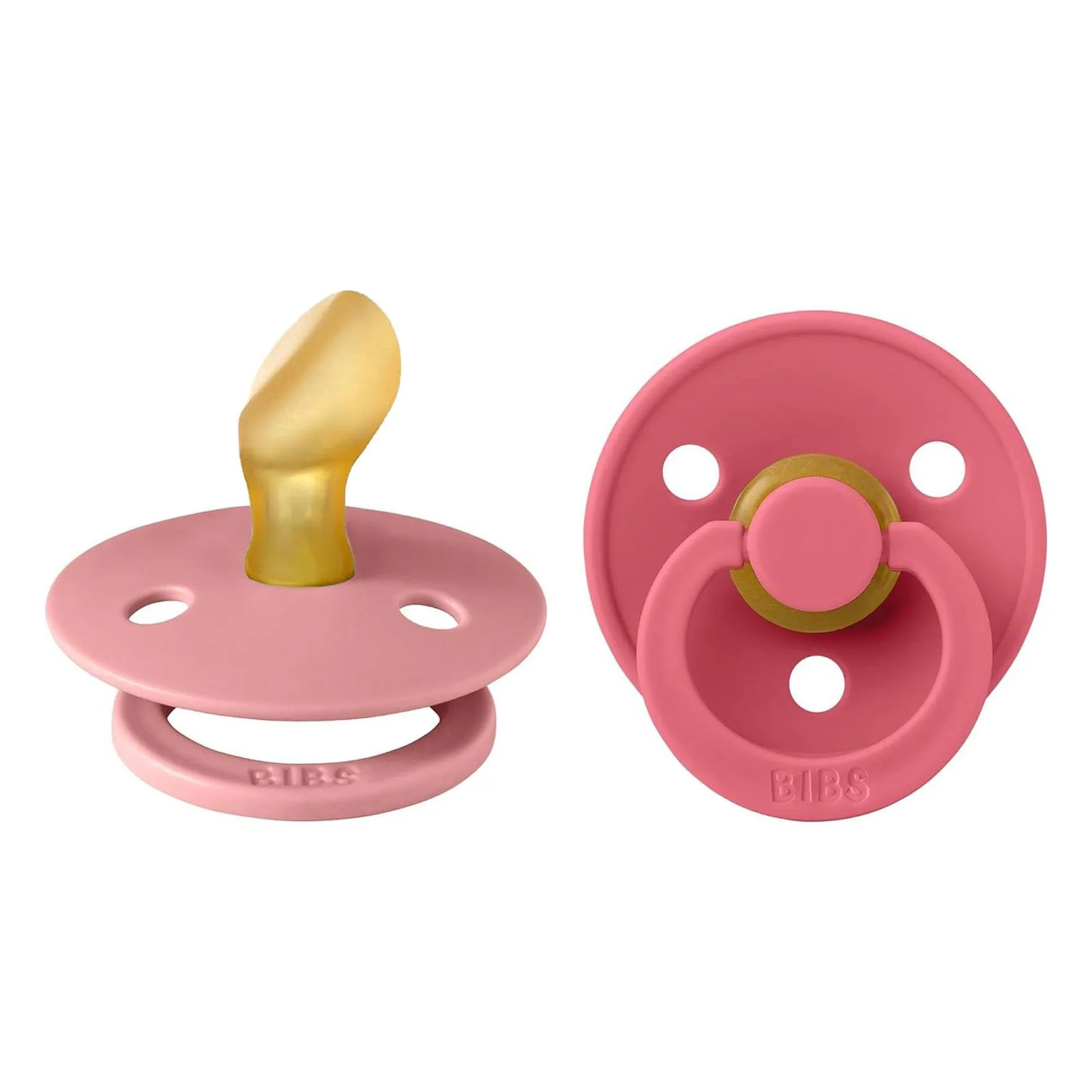 Colour 2-Pack Pacifier Set - Anatomical Nipple - Dusty Pink / Coral
