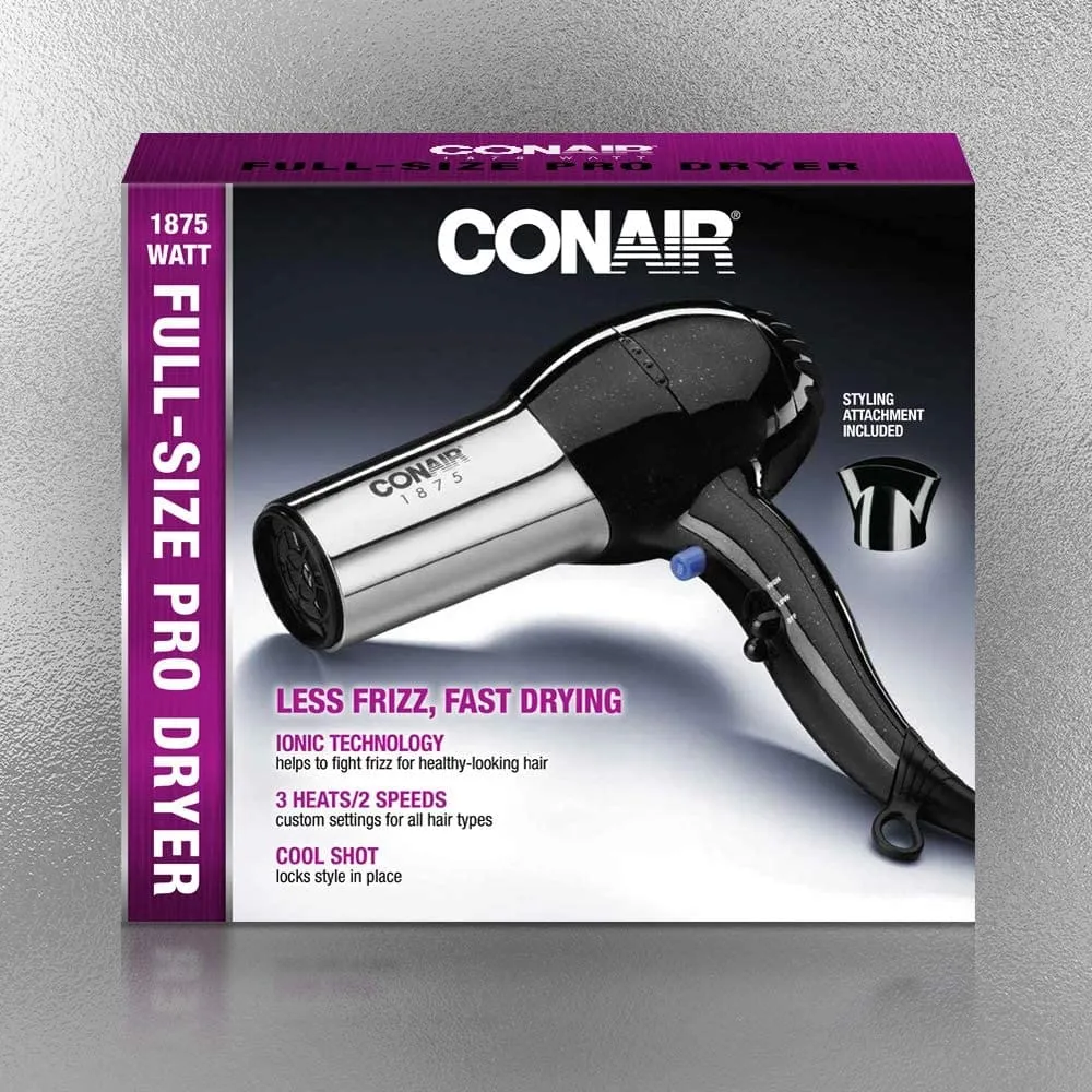 Conair 256X Ionic 1875-Watt Turbo Styler Black/Chrome Ionic conditioning minimizes static electricity in your hair, making it silky and shiny without overheating it. - 256N