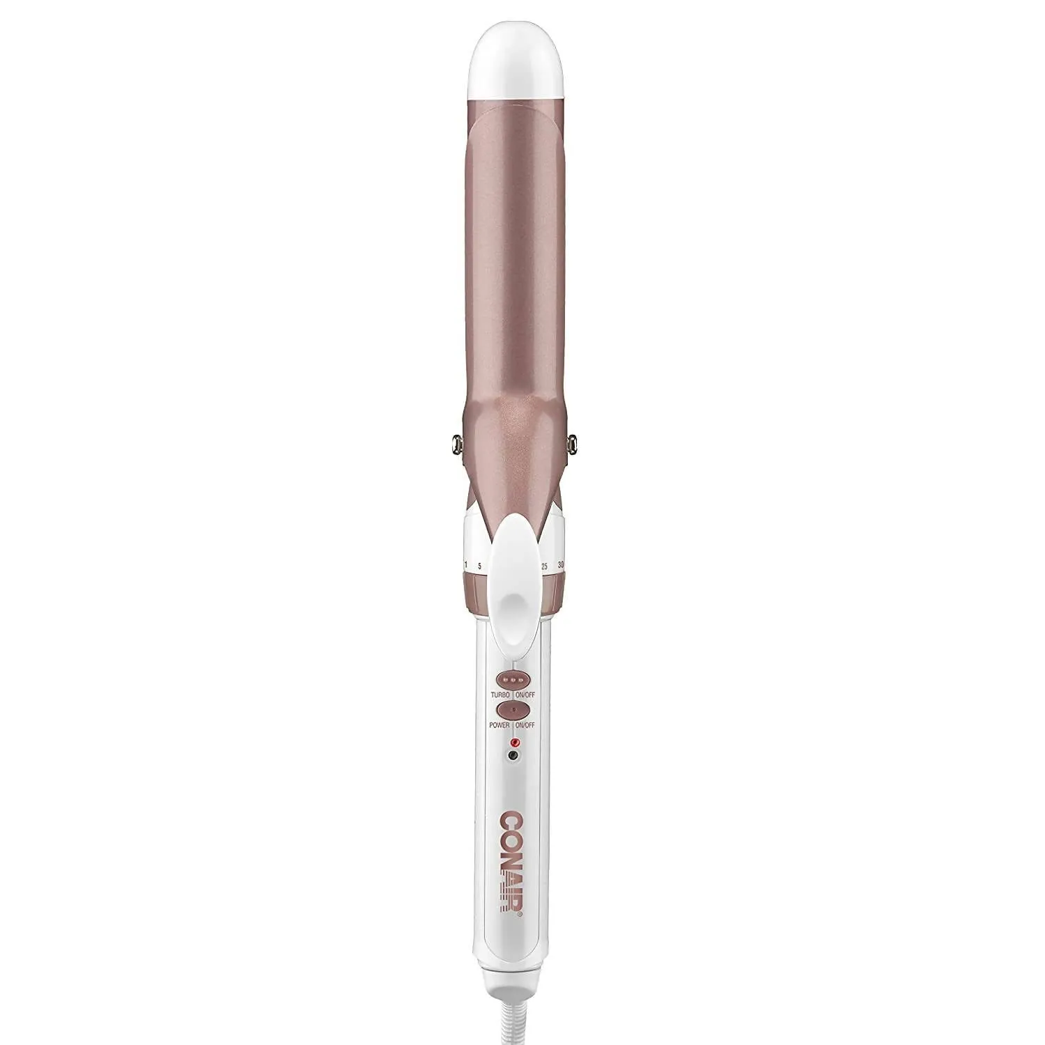 Conair Double Ceramic 3/4 inch Curling Iron (White/Rose Gold) has a higher ceramic content to deliver even heat, fast styling and long-lasting curls - C-CD700GN