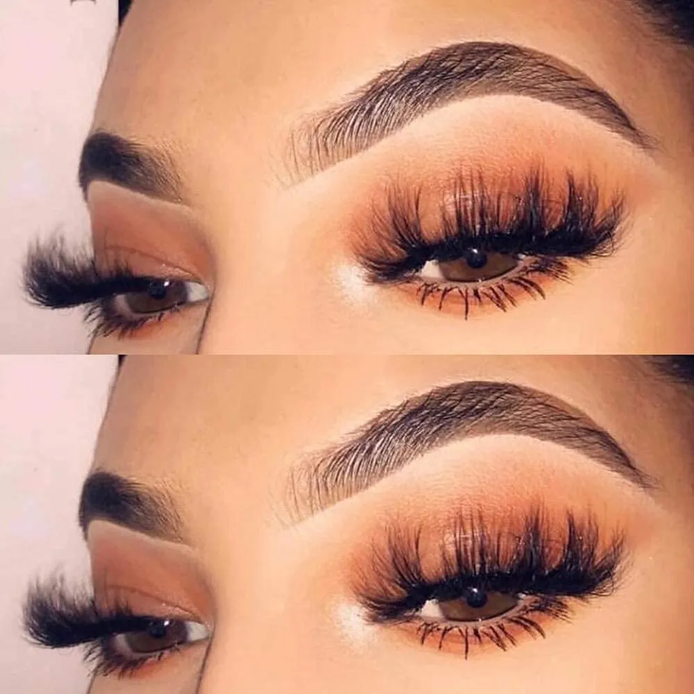 DAODER 25mm Lashes Pack Fluffy Faux Mink Dramatic Long Wispy Soft 8D False Eyelashes Bulk for Women Bold Makeup 14 Pairs