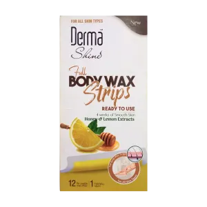 Derma Shine Full Body Wax Strips Honey & Lemon Extracts 12Pcs