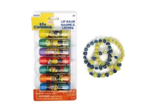 Despicable Me Minions Bracelet Lip Gloss Bundle Childs Jewelry Balm Gift Set