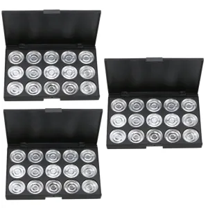 Didiseaon 3pcs Empty Cosmetic Case Round Eyeshadow Organizer Diameter for Blush Powder Foundation Portable for Clean Tidy Storage