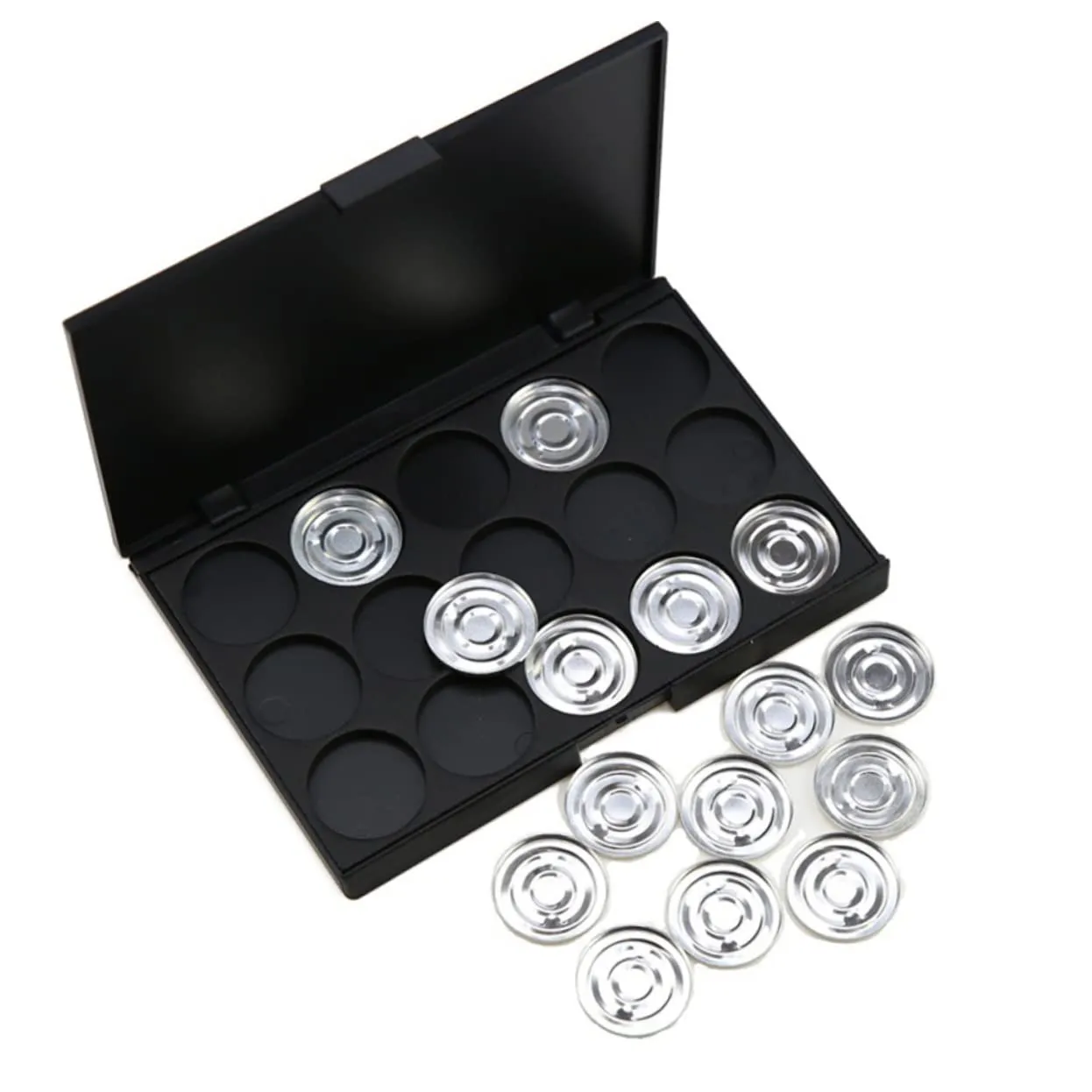 Didiseaon 3pcs Empty Cosmetic Case Round Eyeshadow Organizer Diameter for Blush Powder Foundation Portable for Clean Tidy Storage
