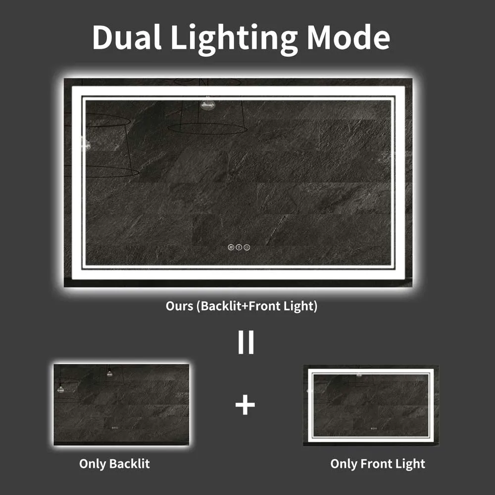 Dimmable Lighted Bathroom Vanity Mirror for Wall