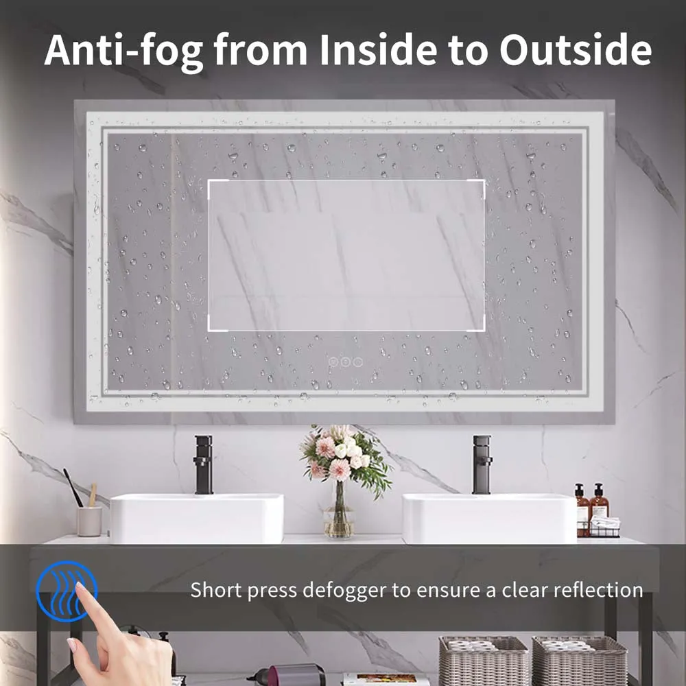 Dimmable Lighted Bathroom Vanity Mirror for Wall