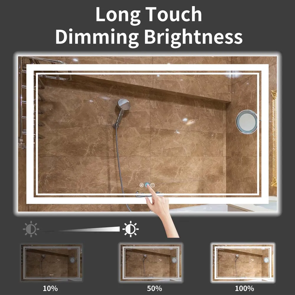 Dimmable Lighted Bathroom Vanity Mirror for Wall
