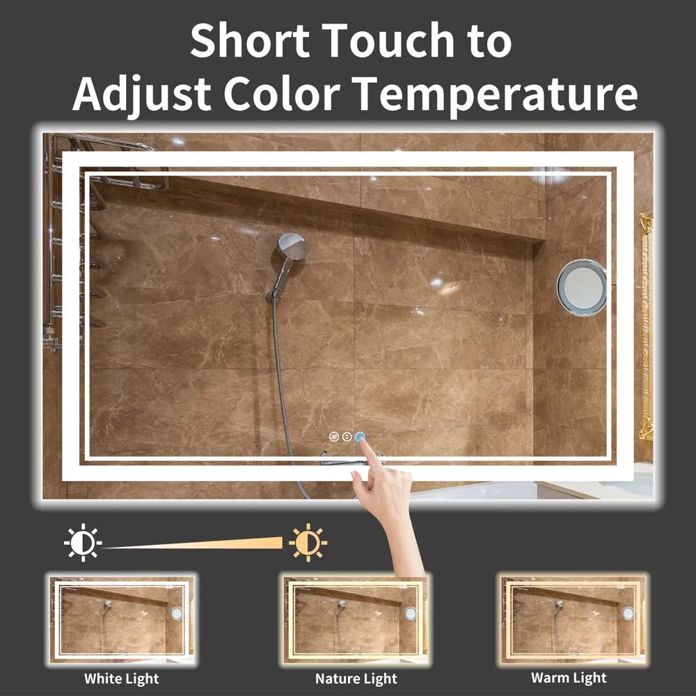 Dimmable Lighted Bathroom Vanity Mirror for Wall