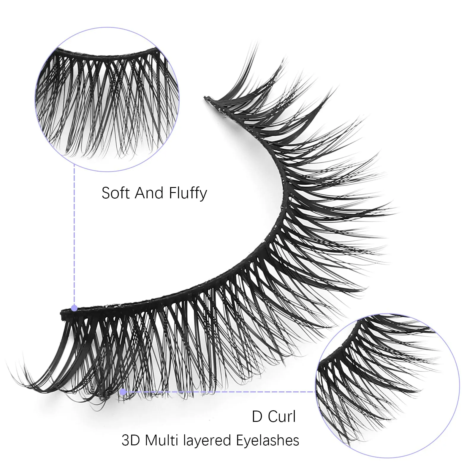 DSLONG 5 Pairs Natural Look D Curl Lashes With 18PCS Self Adhesive Eyelashes Strips, Manga Lashes Fluffy Cat Eye Lashes Looks Like Eyelash Extensions (Cat Eye)