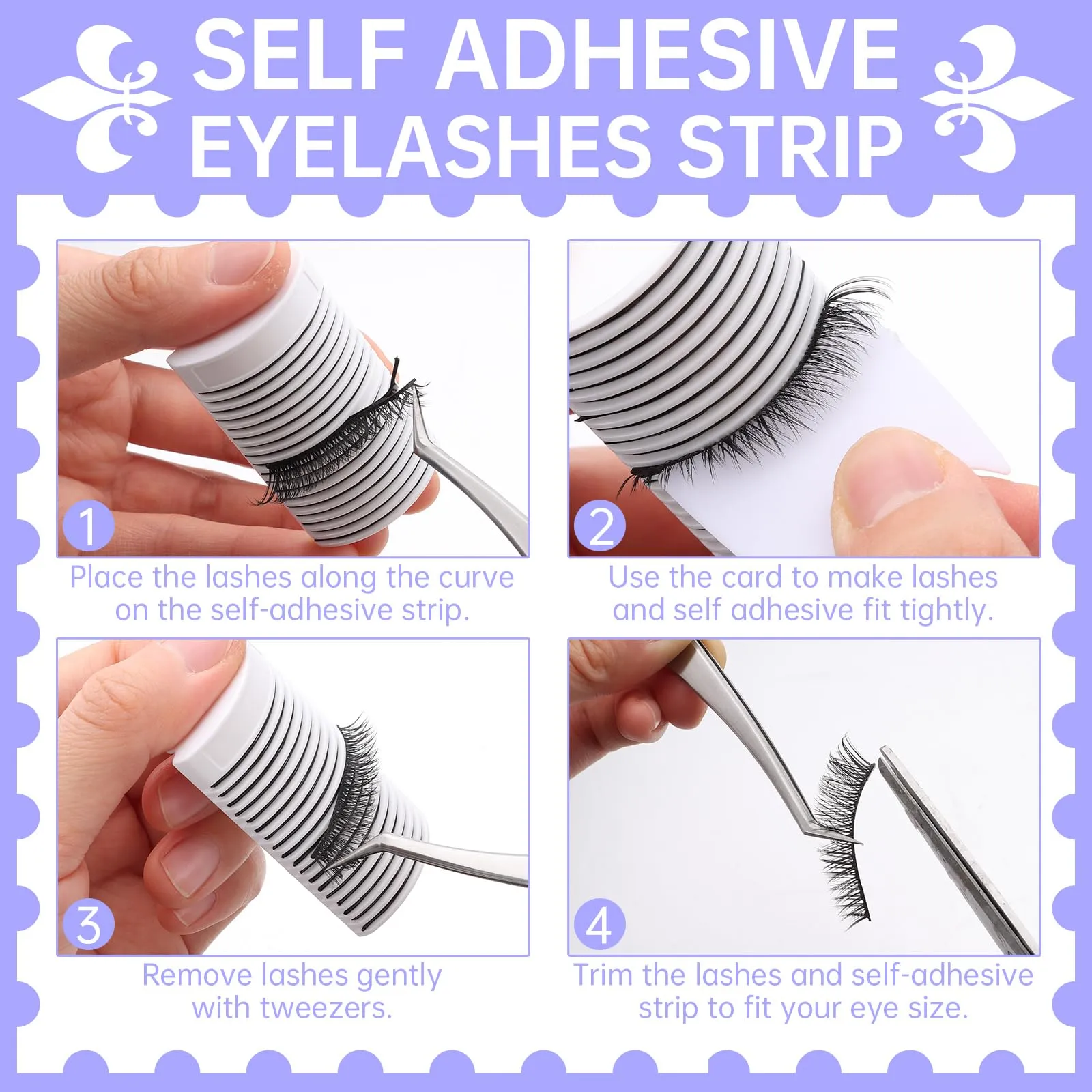 DSLONG 5 Pairs Natural Look D Curl Lashes With 18PCS Self Adhesive Eyelashes Strips, Manga Lashes Fluffy Cat Eye Lashes Looks Like Eyelash Extensions (Cat Eye)
