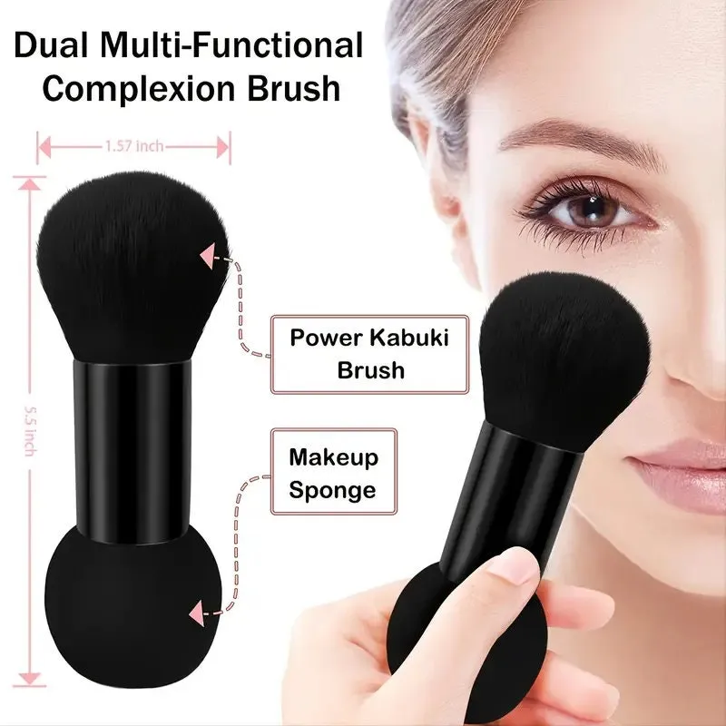 Dual-ended Makeup Brushes Foundation Blending Makeup Sponge Power Kabuki Brush For Blending | Blush Bronzer