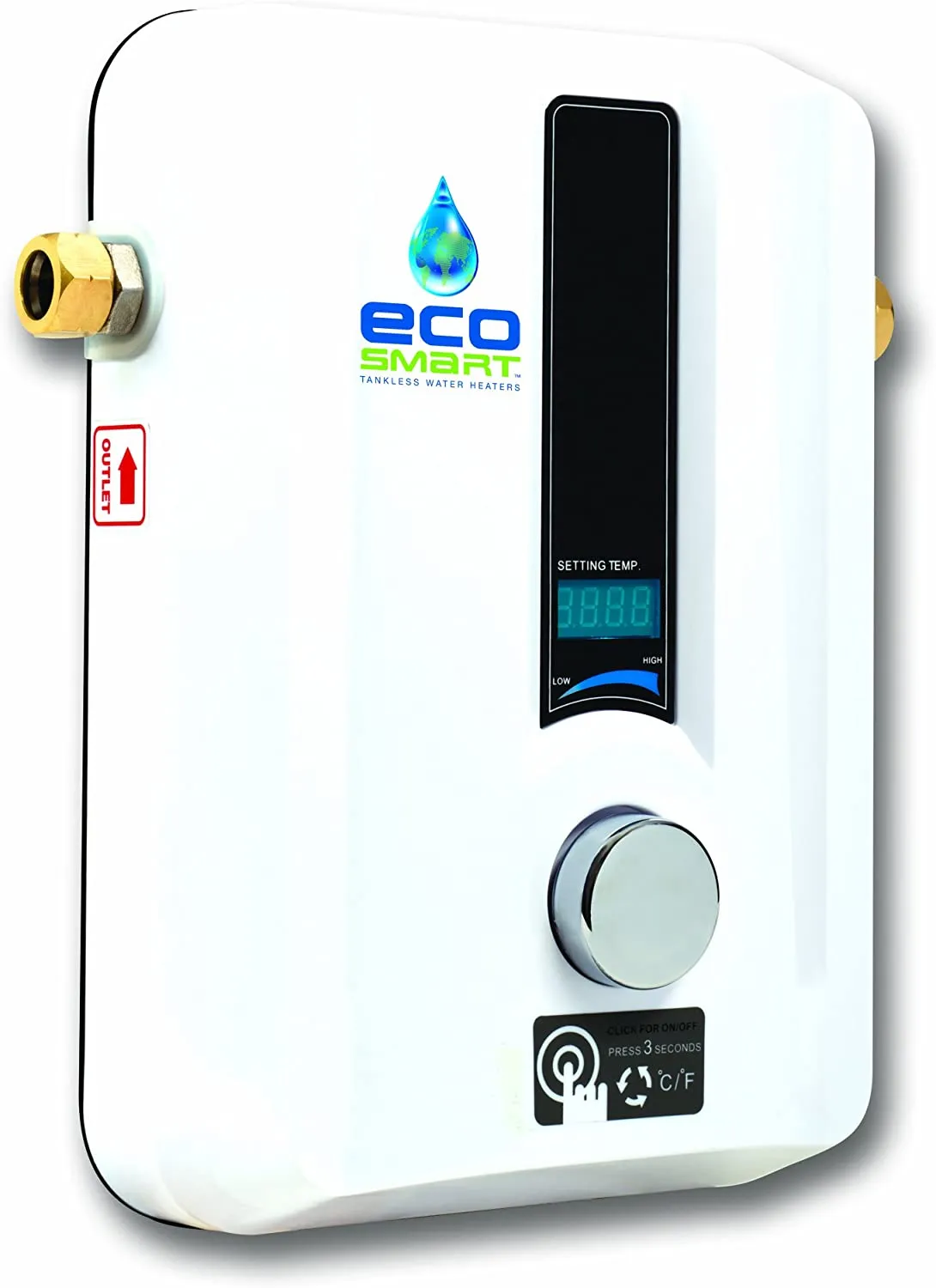 Ecosmart ECO 11 Electric Tankless Water Heater, 13KW at 240 Volts with Patented Self Modulating Technology