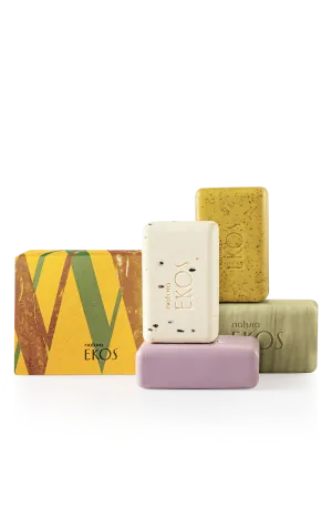 Ekos Creamy and Exfoliating Bar Soap Set: Castanha Andiroba Açaí & Maracujá