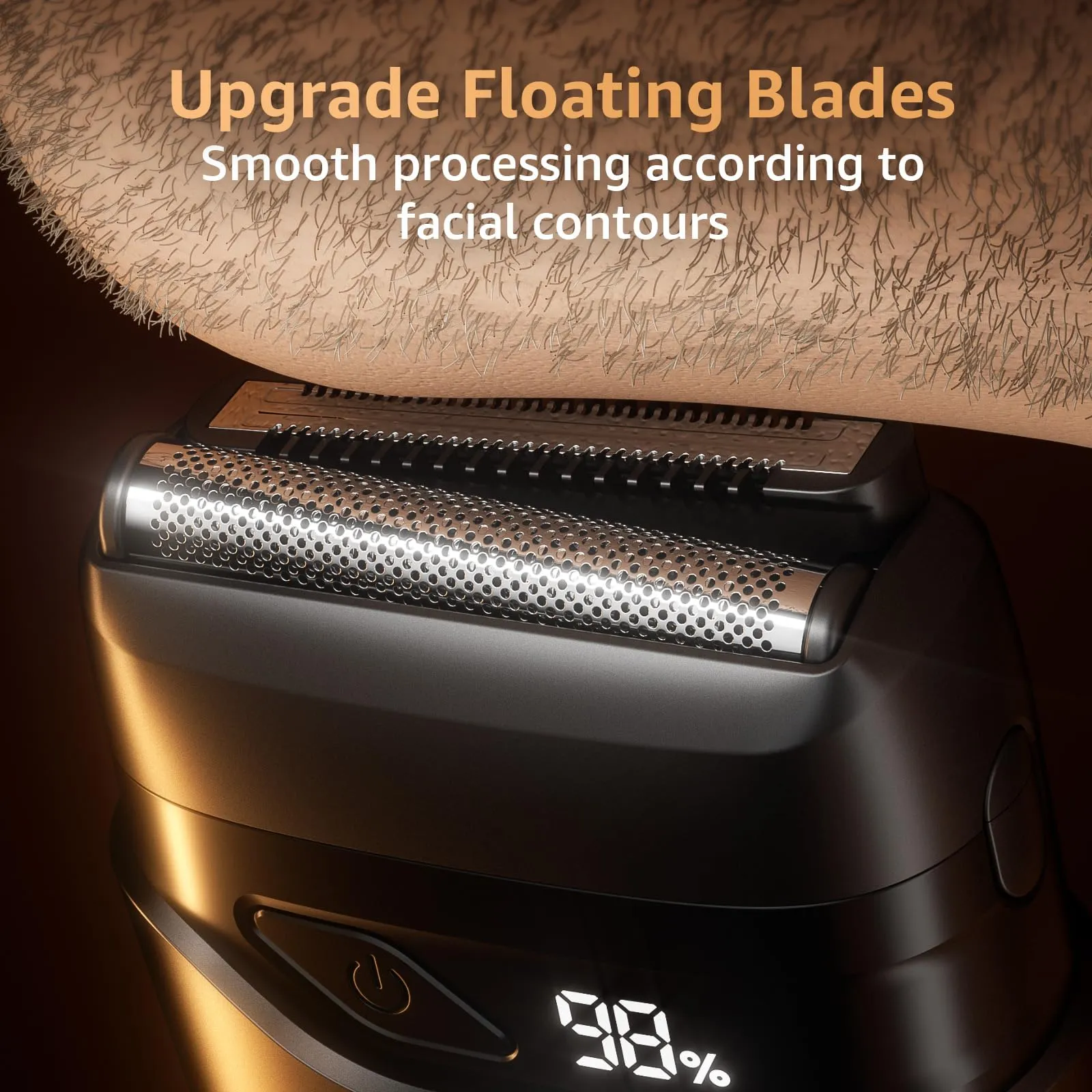 Electric Foil Shavers for Men, Mini Electric Razor, Compact Face Shaver, IPX7 Waterproof Wet Dry Cordless Razor, LED Display, USB-C Fast Rechargeable