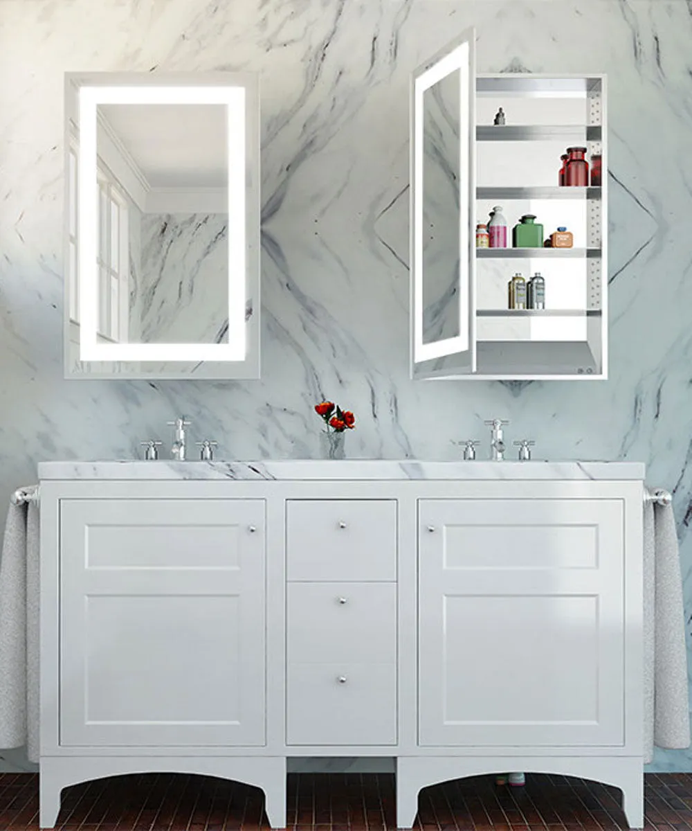 Electric Mirror Ambiance 23.5" Mirrored Cabinet with LED "Frame", 30" or 40 High, L or R Hinge