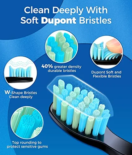 Electric Toothbrush for Adults, 8 Brush Heads Sonicare Electric Toothbrush with 40000 VPM Deep Clean 5 Modes, Rechargeable Toothbrushes Fast Charge 4 Hours Last 30 Days,, Father's Day Gifts